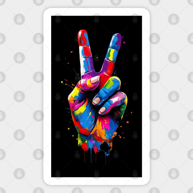 Graffiti Peace: Urban Pop Art Vibes Magnet by Steve